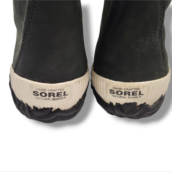Sorel Out and About Plus Tall Boots Black White Waterproof Fleece Lined 7.5 - Picture 10 of 12